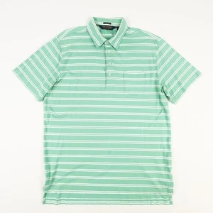 Ralph Lauren Polo Golf Mens Large Reg Vtg Lisle Green Stripe 100% Pima Cotton - Picture 1 of 11