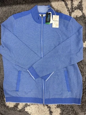 Tommy Bahama Big & Tall Coolside F/Z Sweater Jacket Men's Size 2XLT $178 NWT - Image 1 of 4