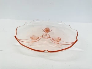 Lancaster Glass Co. Tazón engarzado de pétalo rosa de 6 - Imagen 1 de 4