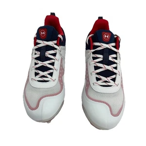 Under Armour Women's Glyde USA Metal Fastpitch Softball Cleats Wht/Royal Size 8 - Picture 1 of 16