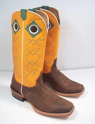 Botas occidentales Justin para hombre 8,5 D Billet cuero de vaca envejecido punta cuadrada Foto 1 de 4