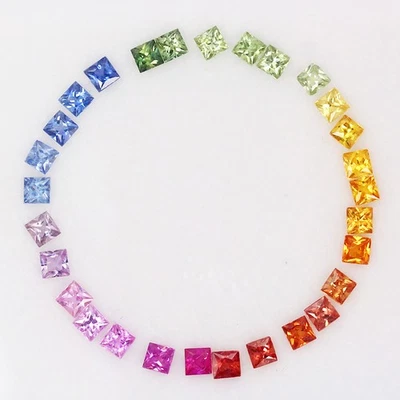 Zafiro cuadrado de 3,1 quilates 2,5 mm corte princesa natural térmico color elegante, Madagascar Foto 1 de 4