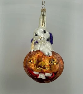 Christopher Radko Hoppy Halloween calabaza vidrio conejito adorno 1996-7"" - Imagen 1 de 6