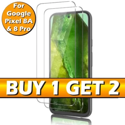 Clear Gorilla Tempered Glass Screen Protector For Google Pixel 8A and 8 Pro