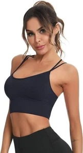 Enjoyoself Women's Sport Bra with Crisscross Back for Workout, Black. XL - Picture 1 of 7
