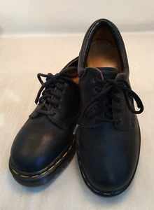 Dr Martens Shoes Sz 3 Doc Black Leather Shoe 8053 5 Eye - Picture 1 of 10