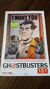 2017 SDCC WONDERCON EXCLUSIVE IDW POSTER GHOSTBUSTERS I WANT YOU 2 SIDED POSTER - Picture 1 of 2