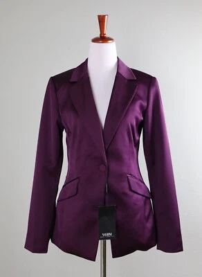 Chaqueta Blazer Top WHITE HOUSE BLACK MARKET NUEVA CON ETIQUETAS $220 Un Botón en Ciruela Talla 2 Foto 1 de 4