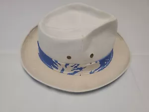 Vintage Ozean Pazifik OVP Fedora Montabert Insel Hut schwer Canvas groß Made USA - Bild 1 von 9