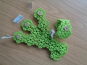 JOHN LEWIS SET OF 8 SNOWFLAKE FELT GREEN NAPKIN RINGS - NEW - Picture 1 of 1