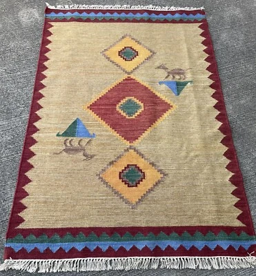Tapis Kilim 180x120cm Moderne Kelim Rugs Gelimtejido Teppich Kilim Woven tessuto - Photo 1/4