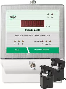 DAE P253-200 KIT, UL kWh meter, 3P3W(3 hot 0 N), 200A, 208/240v,2 Split CT,RS485 - Picture 1 of 6