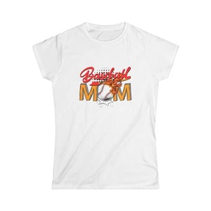 Baseball Mom Tee - Softstyle Shirt for Sports Fans, Mother's Day, Gift for Moms, - Picture 1 of 10