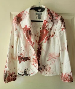 Hand Painted Zombie Jacket TWD Costume  Size 8P OOAK   Upcycled - Picture 1 of 2