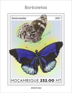 BUTTERFLIES Insect 1-Value MNH Stamp Sheet #116 (2021 Mozambique) - Picture 1 of 1