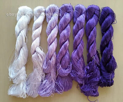 7bundles 100%natural mulberry silk,hand-dyed suzhou embroidery silk floss/thread - Image 1 of 4