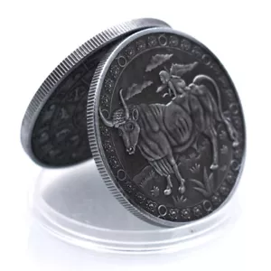 Taurus 12 Constellation Copper Coin Decorative Metal Coin Art Ornament Gifts - Picture 1 of 6