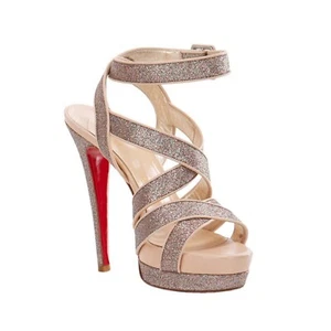 Sandalias Christian Louboutin Silver Glitter Straratata con plataforma con ti... - Imagen 1 de 9