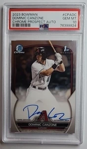 2023 DOMINIC CANZONE BOWMAN CHROME PROSPECT AUTO PSA 10 - Picture 1 of 4