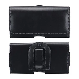 Phone Belt Holder for 5.0-5.2" Phone Horizontal Leather Black 6"x3.1"x0.5" - Zdjęcie 1 z 7