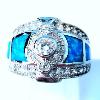 GORGEOUS BLUE FIRE OPAL RING  SIZE."Q" - Image 1 of 4