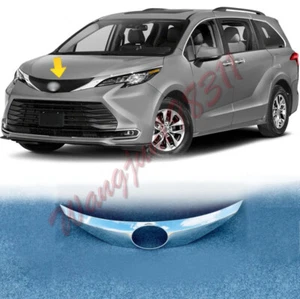 Para Toyota Sienna 2021-2022 q ABS Cromo Parrilla Delantera Coche Logo Marco Cubierta Borde - Imagen 1 de 3