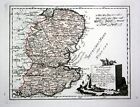 1790 Norfolk Suffolk Essex Kent London Surrey Anglia mapa Karta Reilly grawer