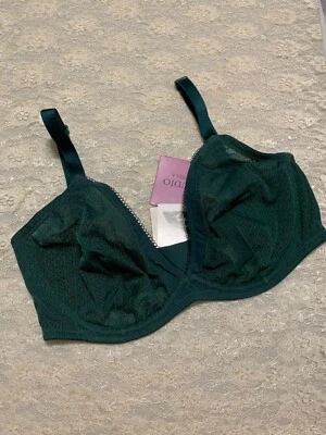 La Perla Miss Studio 32E Sheer Underwire Bra Dark Green 32DD - Image 1 of 2
