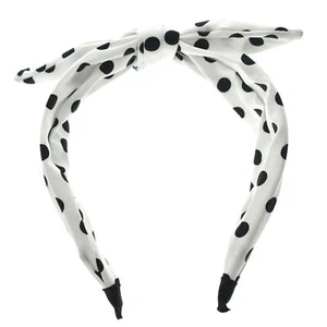 Women's Headband Wave point Hairband Bow Wide Knot Cross Tie Hair Band Hoop US - Picture 1 of 4