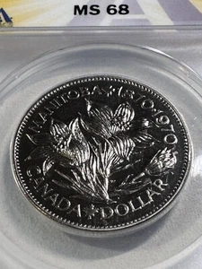 1970 Canada 1 Dollar Proof Like Manitoba Commemorative Graded MS 68 by ANACS - Picture 1 of 8