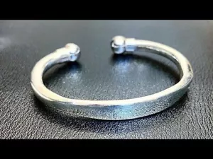 SCHWERE MASSIVE 999 silberne Drehmomentarmreifmanschette handgefertigt für HERREN und DAMEN - Bild 1 von 2