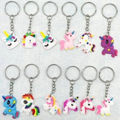 Unicorn keyrings Silicone assorted designs and colours - Image 1 of 4