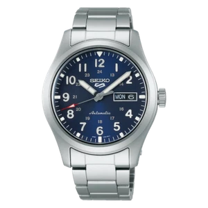 Seiko Men's 5 Sports Automatic Navy Blue Dial Silver Steel Strap Watch SRPG29 - Picture 1 of 1