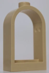 Lego Tan Window 1 x 2 x 2 2/3 with Rounded Top - Picture 1 of 1