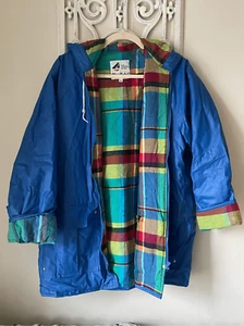 H1 Misty Harbor Bright Blue Lined Raincoat Jacket Size Medium - Picture 1 of 8