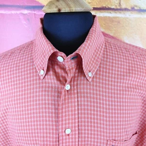 Tommy Hilfiger Shirt Mens XL Orange Plaid Long Sleeve Button Down - Picture 1 of 8