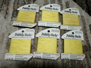 Pebbly Perle Needlepoint Embroidery Thread 6X cards  All Pale Yellow - Picture 1 of 3
