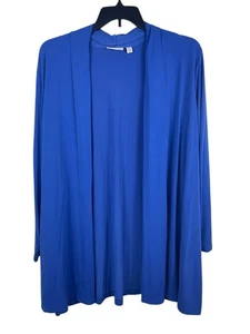 Susan Graver Damen 3X flüssiger Strick Stretch vorne offen Cardigan royalblau Oberteil - Bild 1 von 13