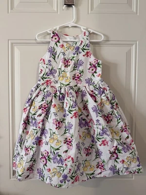 Vestido Floral Janie and Jack Talla 5 Blanco Primavera Pascua Formal Vacaciones Foto 1 de 4