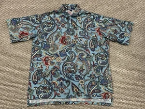 VINTAGE Men's Polo Ralph Lauren Paisley Camp Collar Polo Shirt Size XL RARE - Picture 1 of 10