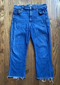Mother Jeans Damen Größe 34 Insider Crop Step Fray Blau Denim Stretch USA - Bild 1 von 15
