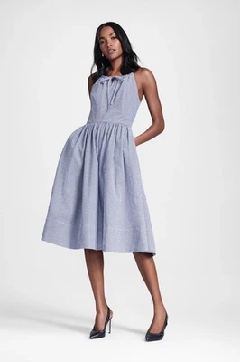 Brooks Brothers Women's Seersucker Shirt Dress Royal Blue Size 10 Gingham NWT - Image 1 of 4