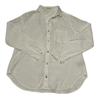Cloth & Stone Anthropologie Women's 100% Linen Camisole Shirt Long Sleeve White - Image 1 of 4