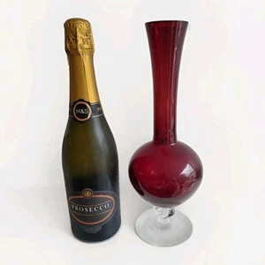 Vintage Empoli 31cm Ruby Red Art Glass Vase Heavy 1kg - Picture 1 of 9