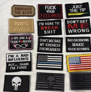 Hat Patches, Hook And Loop Attachment, Choose Your Favorite - Picture 1 of 11
