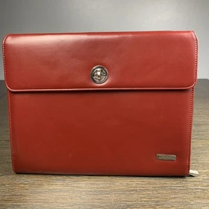 Franklin Covey Rojo Imitación Cuero Cremallera Completa Carpeta Organizador 12.5”x10” con Bolsillo - Imagen 1 de 12