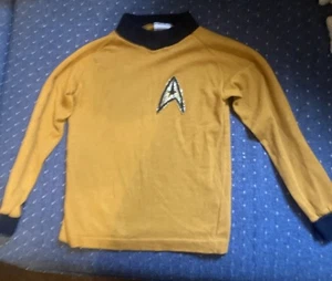 Star Trek Shirt, Size 7 Child, Long Sleeve, Gold W/ Black Trim 1975 Made In USA - Picture 1 of 4
