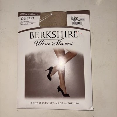 Berkshire Ultra Sheers Sz 5x-6X Queen, City Beige Pantyhose Sandal foot 4413 - Image 1 of 4
