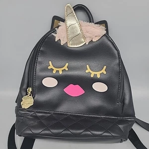 betsey johnson Black Unicorn Back Pack Handbag Faux Leather - Picture 1 of 9