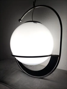 Lampadario Industrial Spage Age Design Vintage Enorme Palla Vetro Sospeso 100cm - Foto 1 di 11